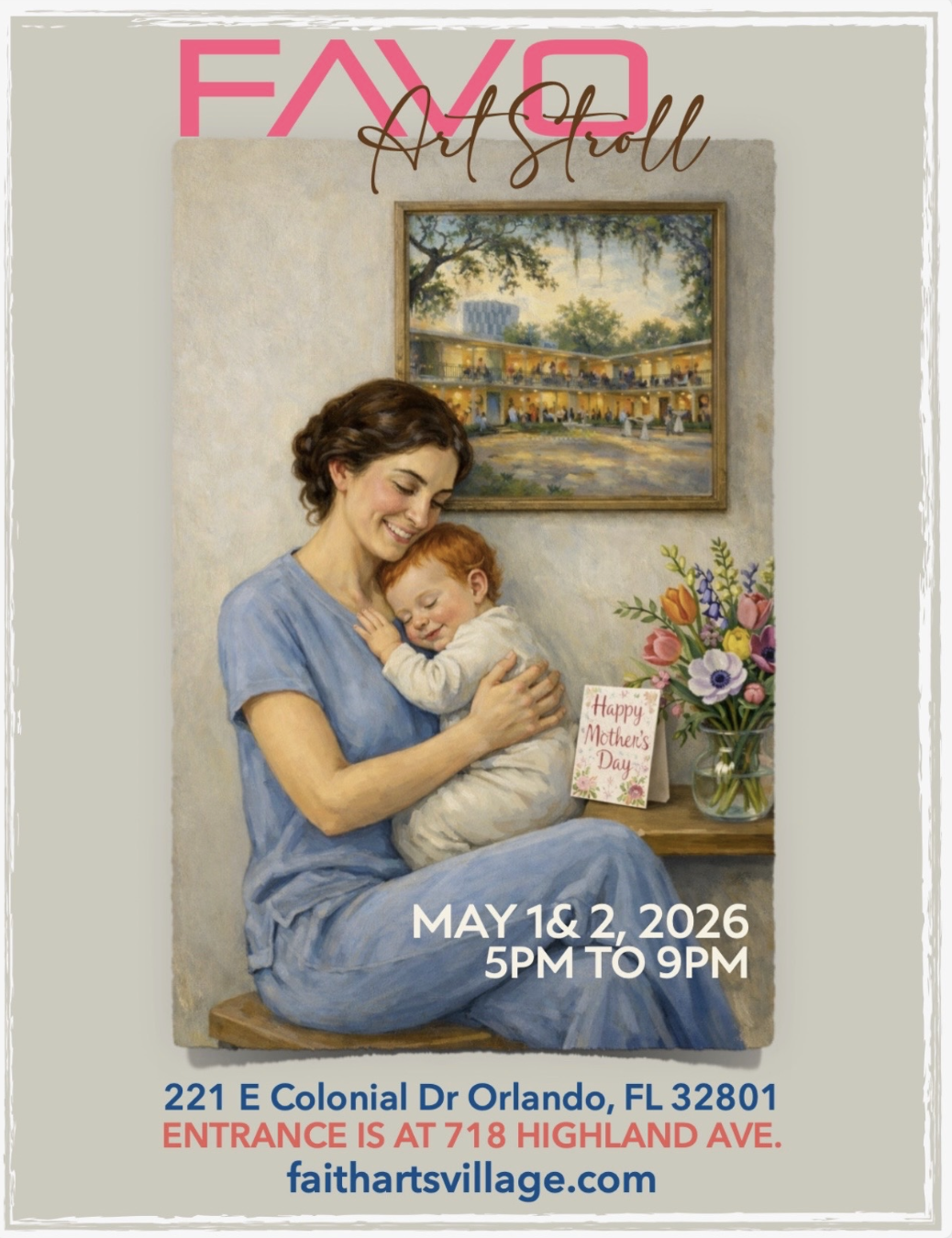 Flyer for Art Village in Orlando of May 2026 Open to the Public Event